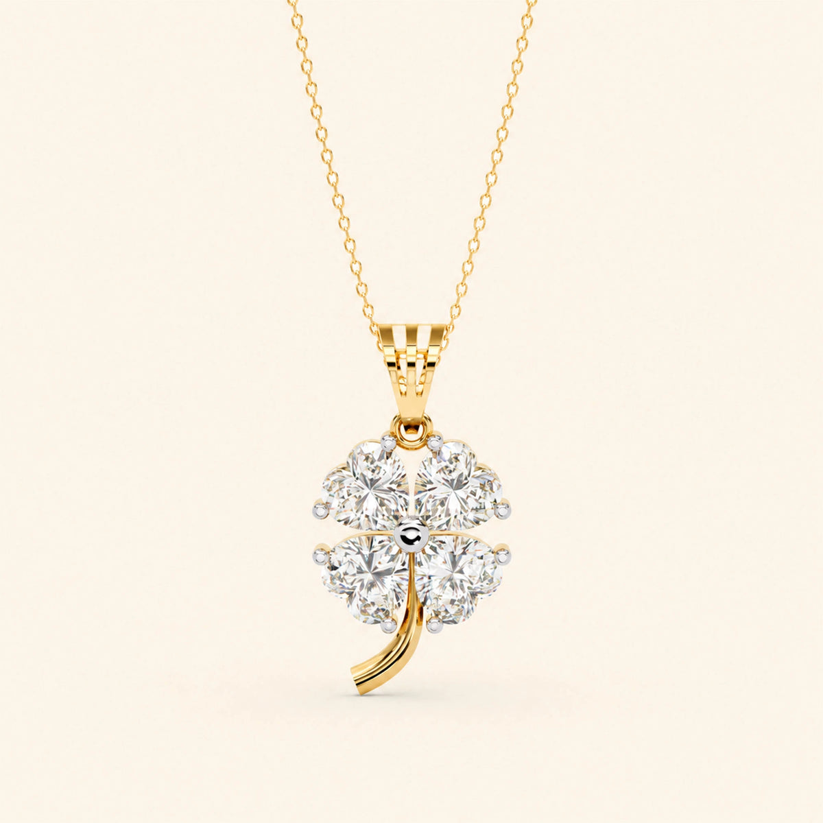 Heart cut clover pendant
