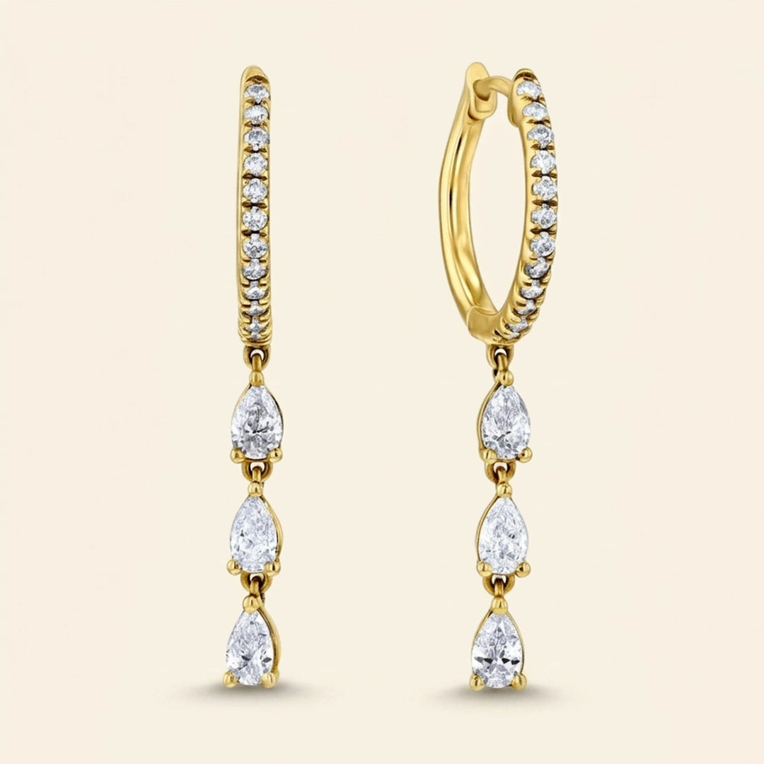 Boucles d'oreilles pendantes en forme de poire