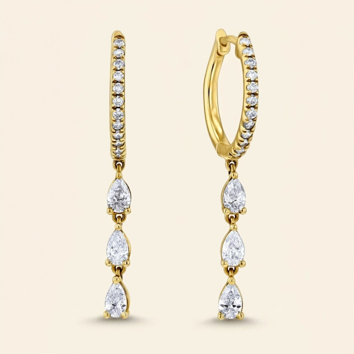 Boucles d'oreilles pendantes en forme de poire