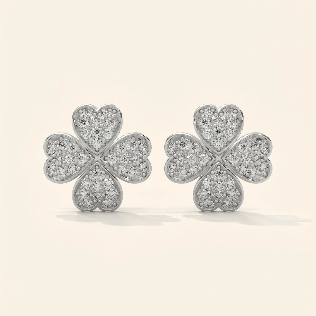 Boucles d'oreilles trèfle à quatre feuilles