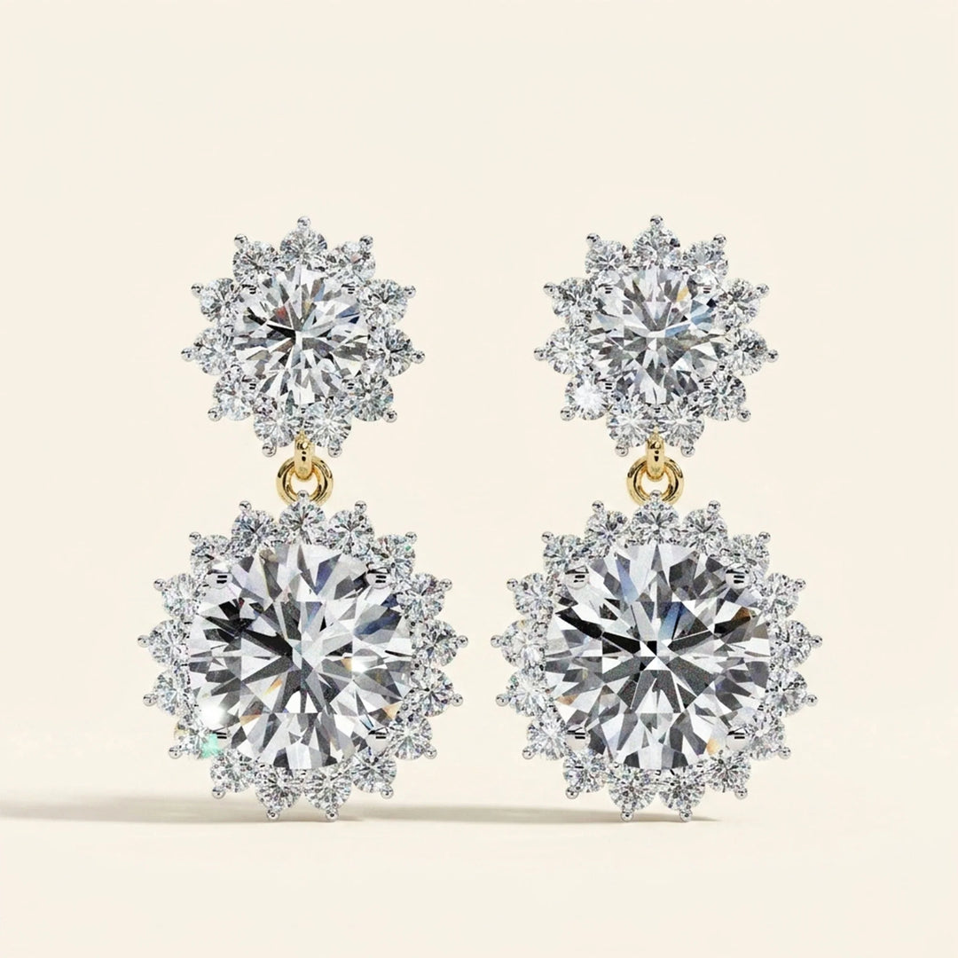 Floral Cluster Drop Earrings