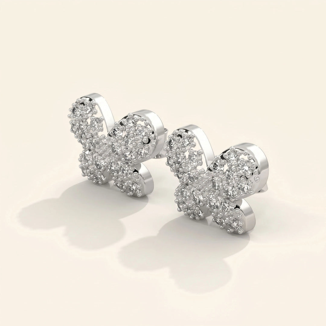 Boucles d'oreilles clous papillon