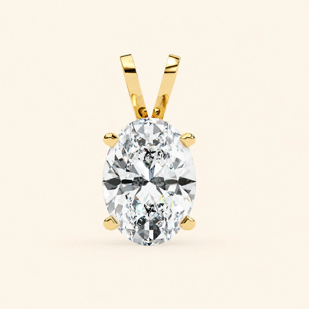 Oval Solitaire Pendant Double Bail
