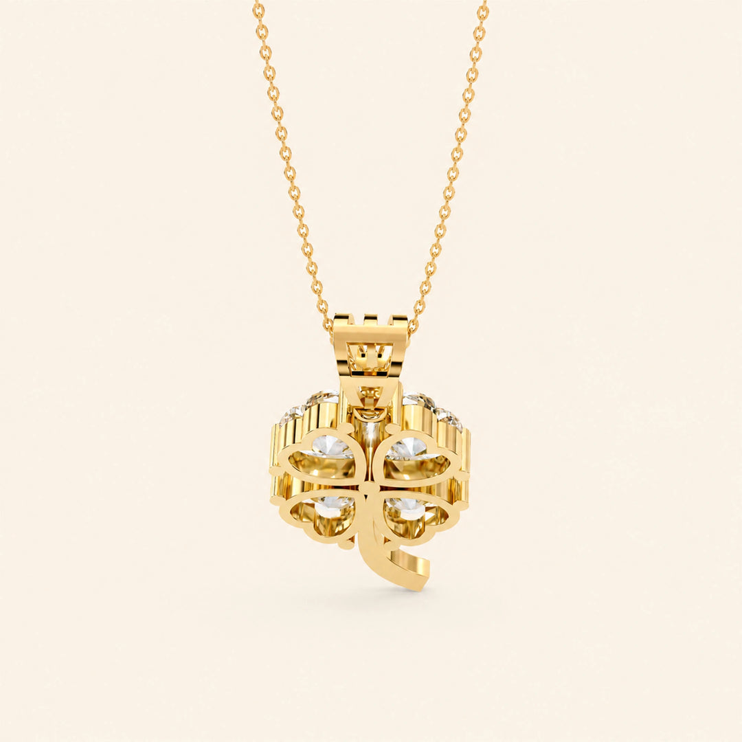 Heart Cut Clover Pendant