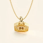 Load image into Gallery viewer, Emerald Cut Halo Necklace
