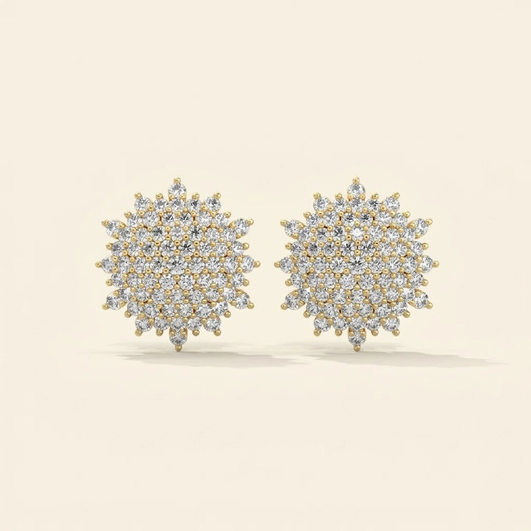 Boucles d'oreilles clous Motif floral