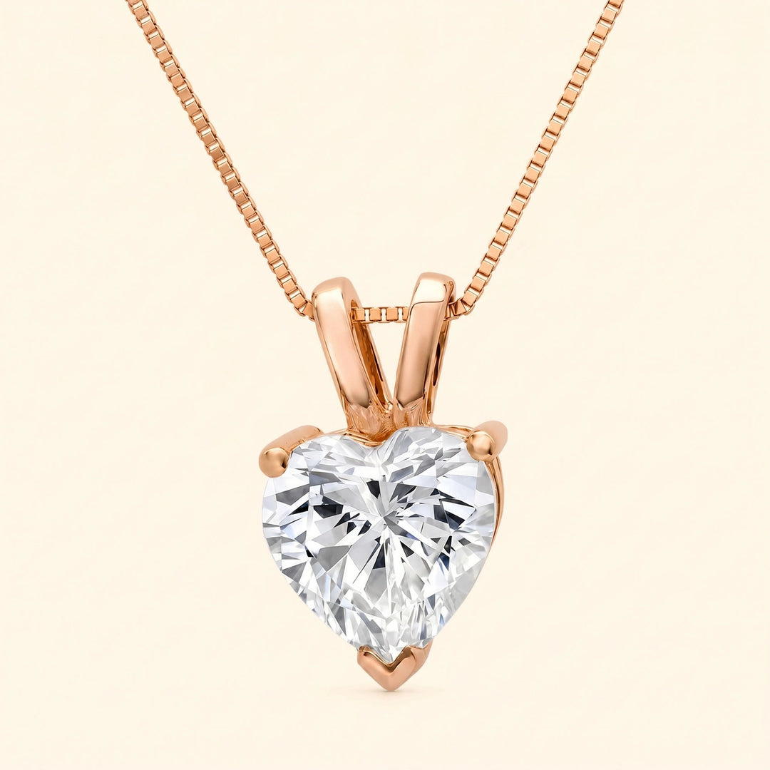 Heart Shaped Solitaire Necklace