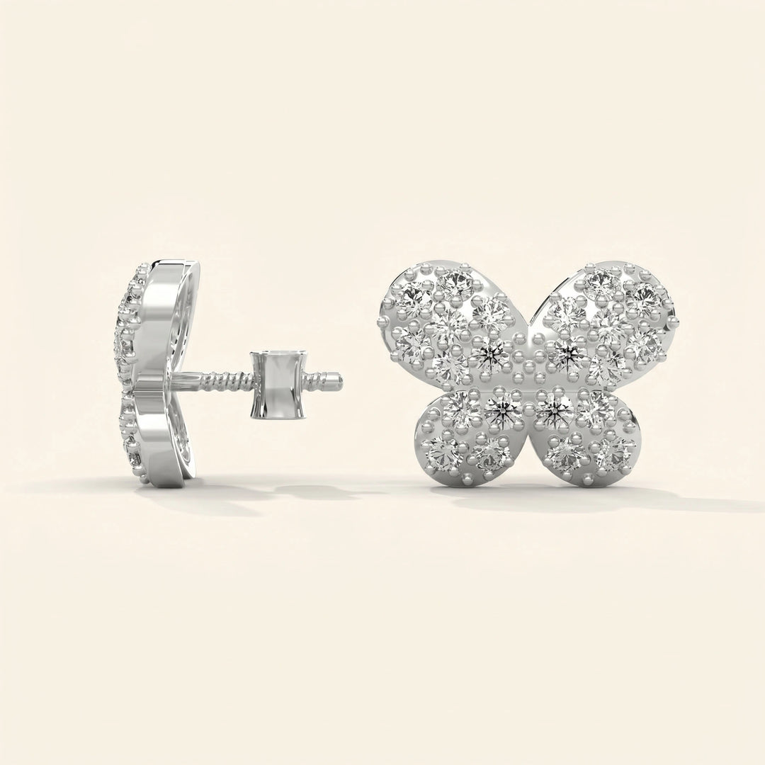 Boucles d'oreilles clous papillon