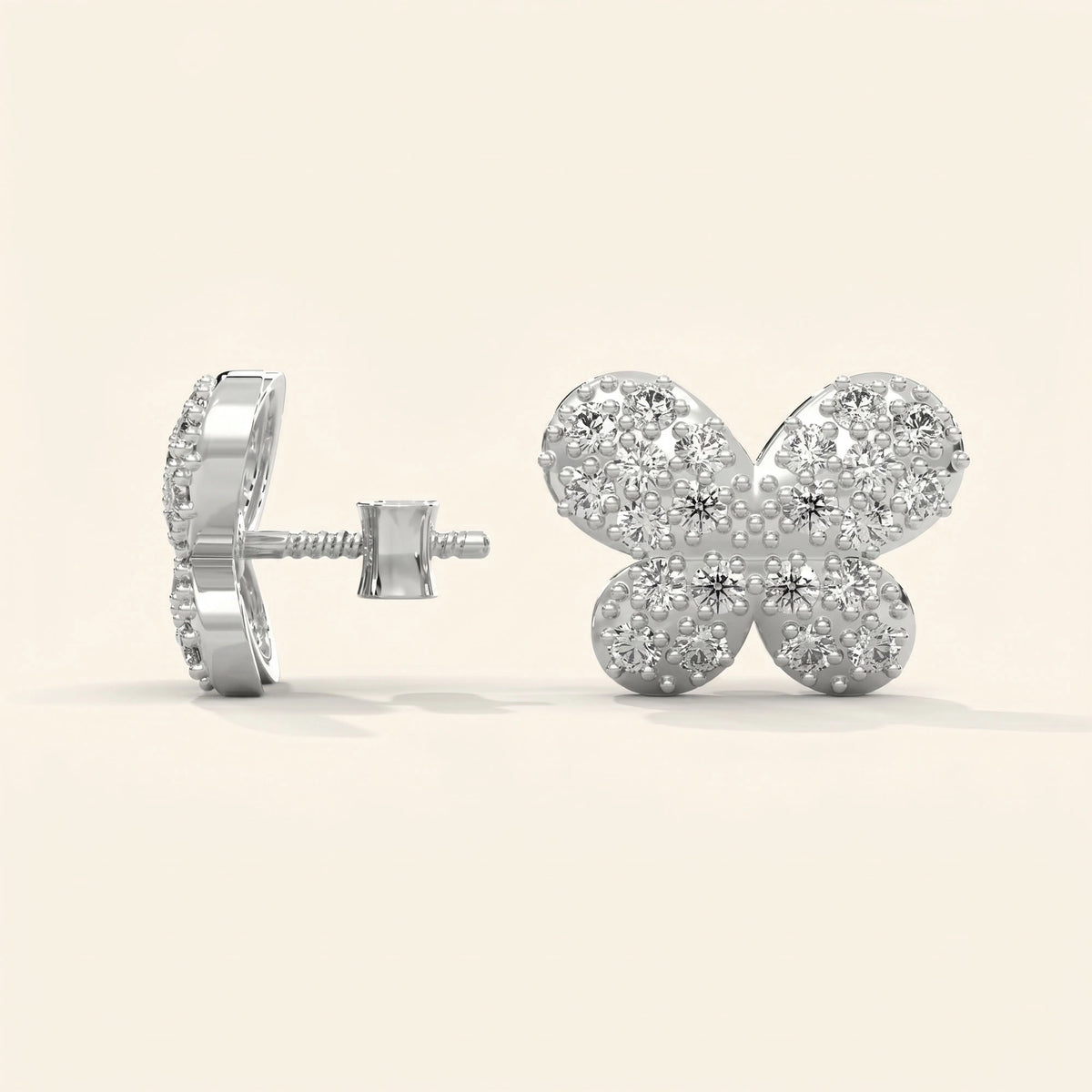Boucles d'oreilles clous papillon