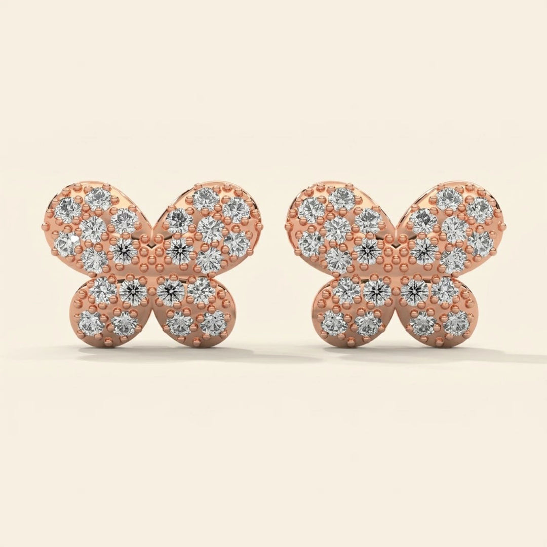 Boucles d'oreilles clous papillon
