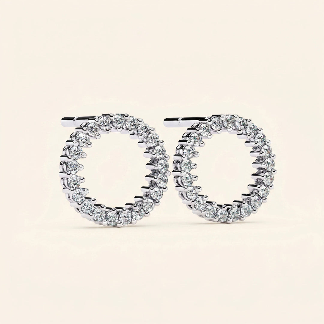 Boucles d'oreilles clous halo rond ouvert