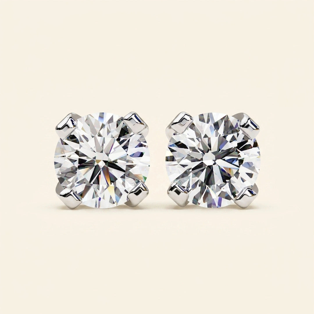 Boucles d'oreilles clous rondes serties