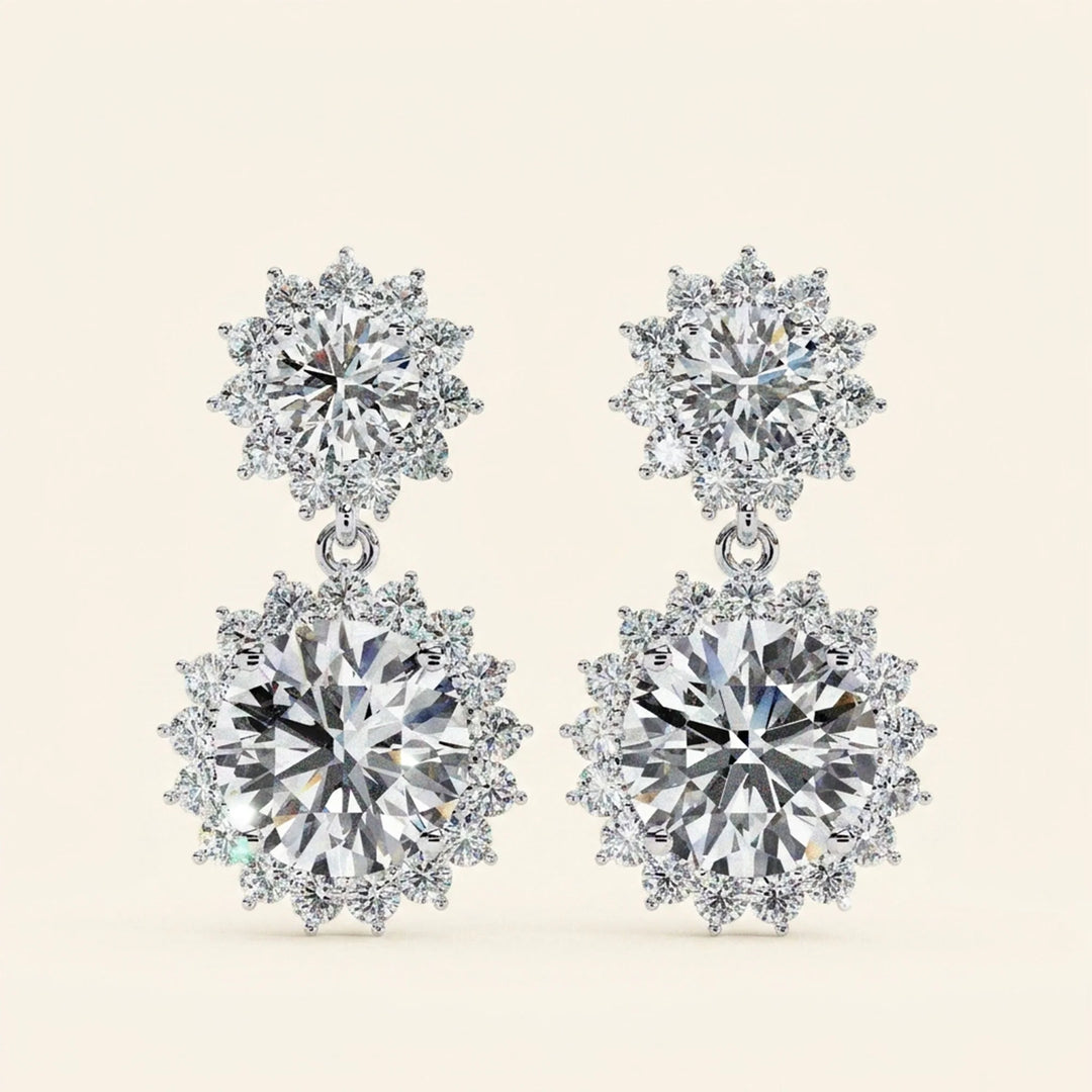 Floral Cluster Drop Earrings