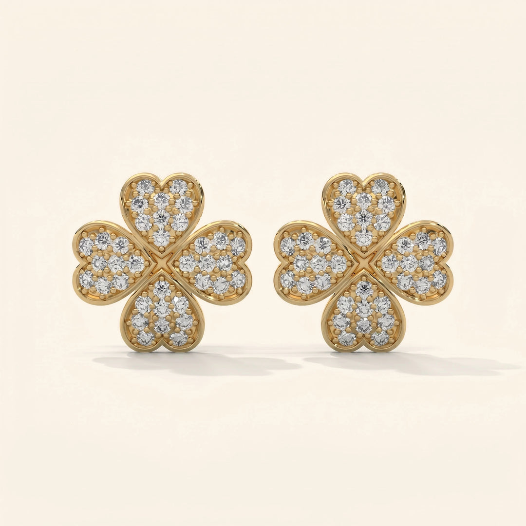Boucles d'oreilles trèfle à quatre feuilles