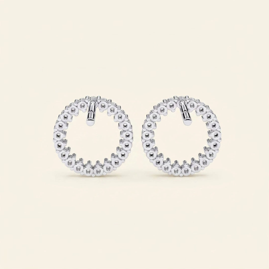 Boucles d'oreilles clous halo rond ouvert