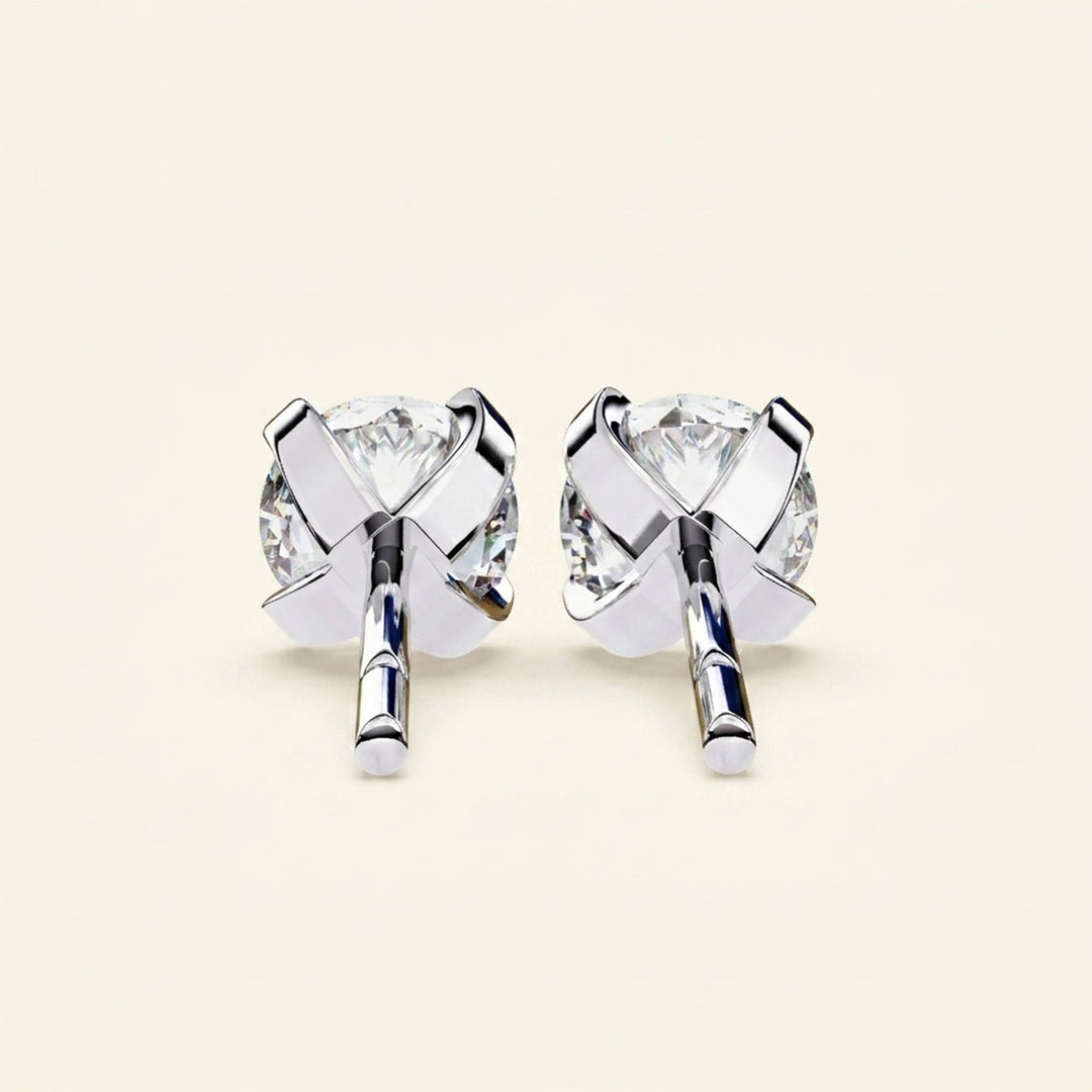 Boucles d'oreilles clous rondes serties
