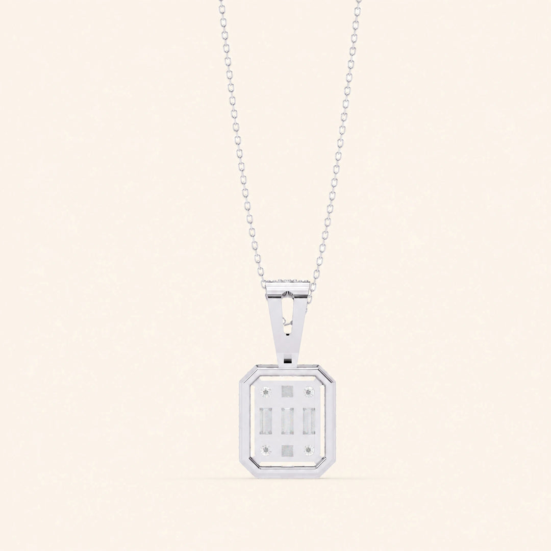 Emerald Shape Cluster Pendant