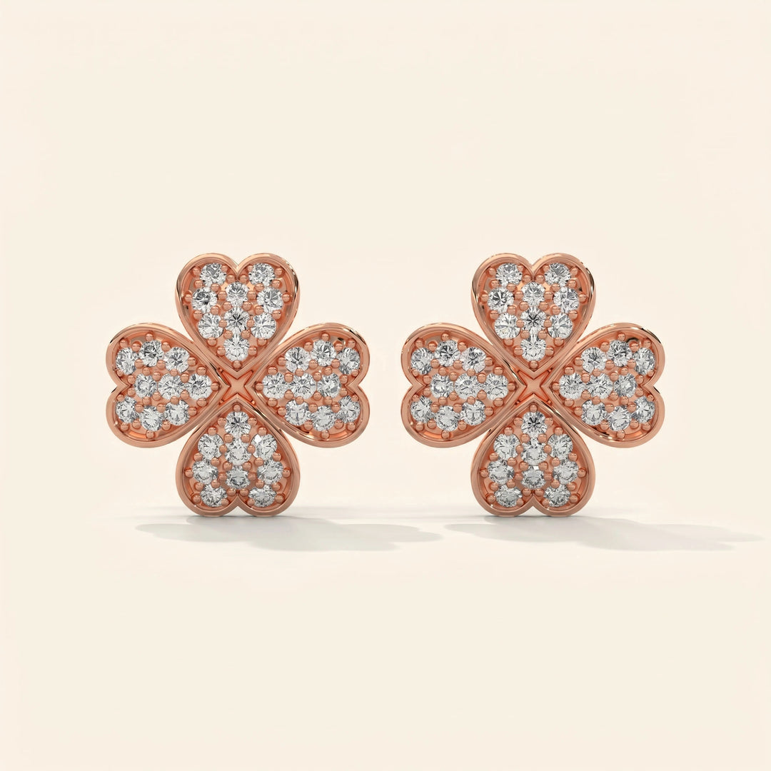 Boucles d'oreilles trèfle à quatre feuilles