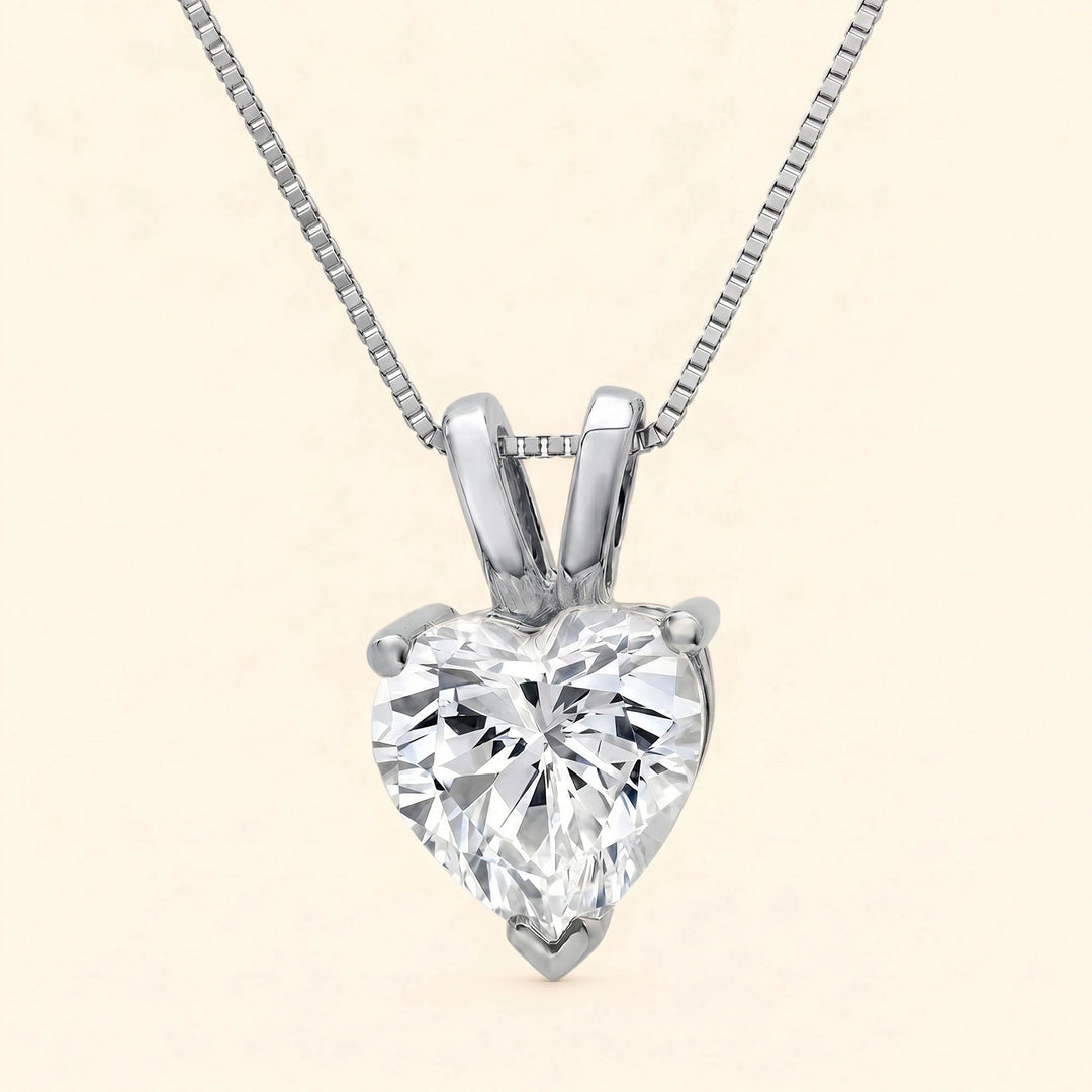 Heart Shaped Solitaire Necklace