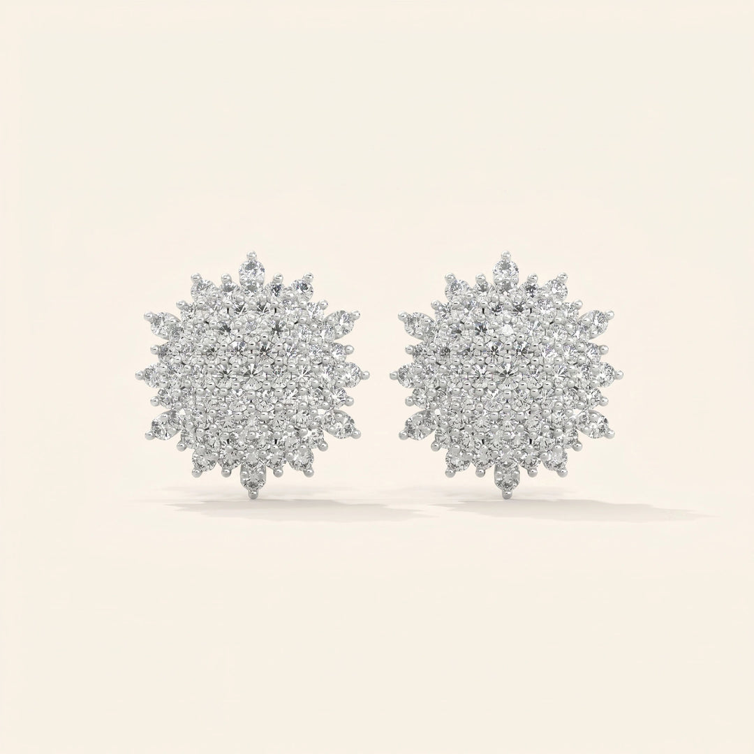 Boucles d'oreilles clous Motif floral