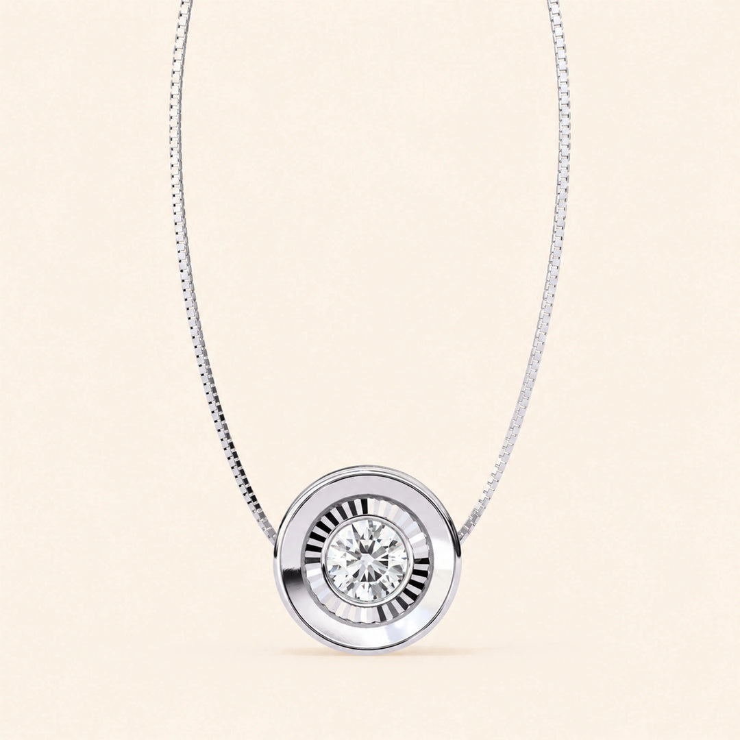 Round Two Tone Bezel Pendant