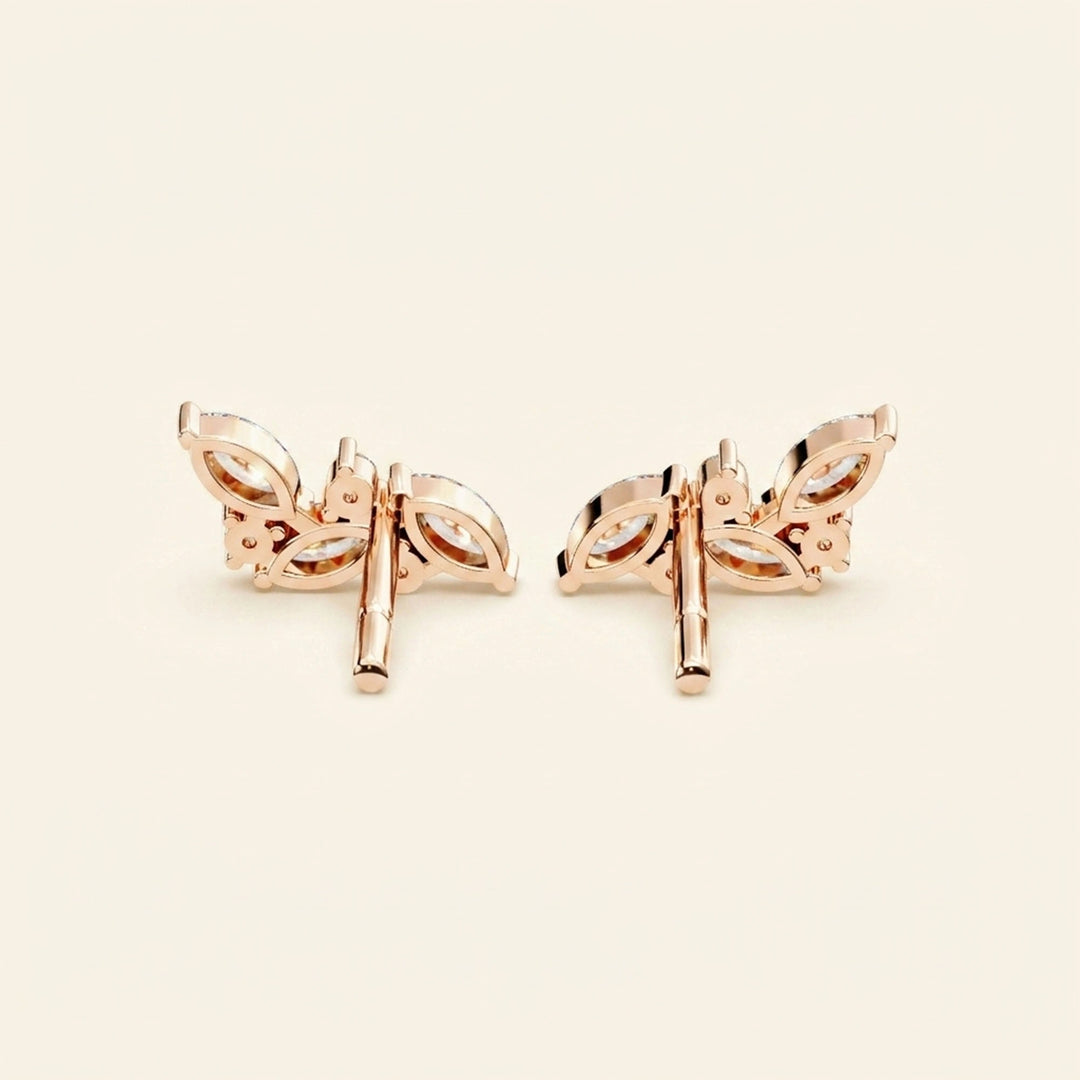 Boucles d'oreilles clous en grappe florale