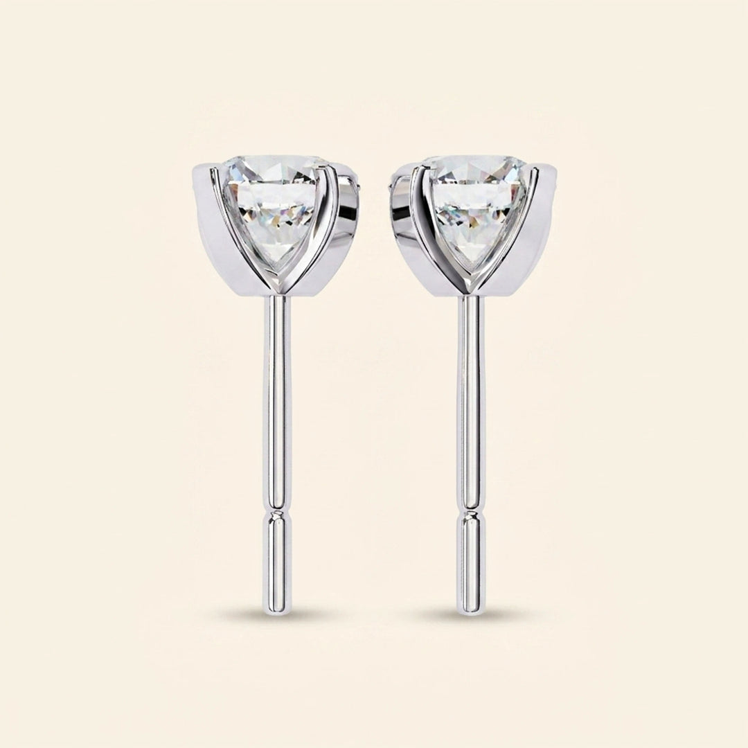 Boucles d'oreilles clous rondes serties