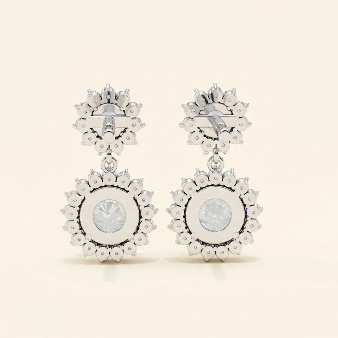 Floral Cluster Drop Earrings