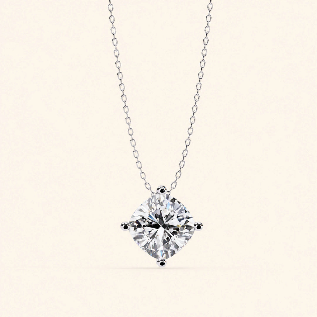 Cushion Cut Solitaire Necklace