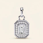 Load image into Gallery viewer, Emerald Cut Halo Necklace
