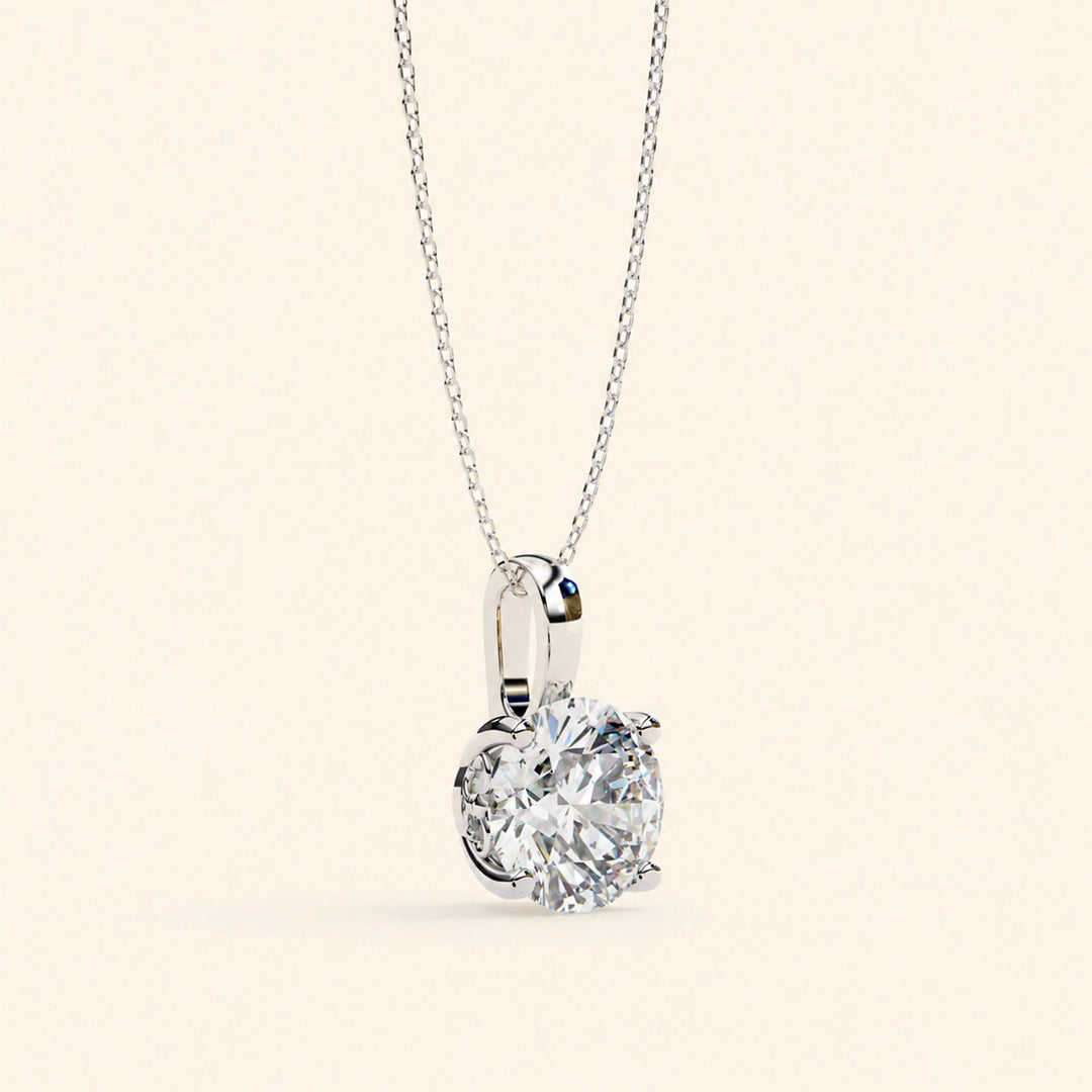 Large Round Solitaire Pendant