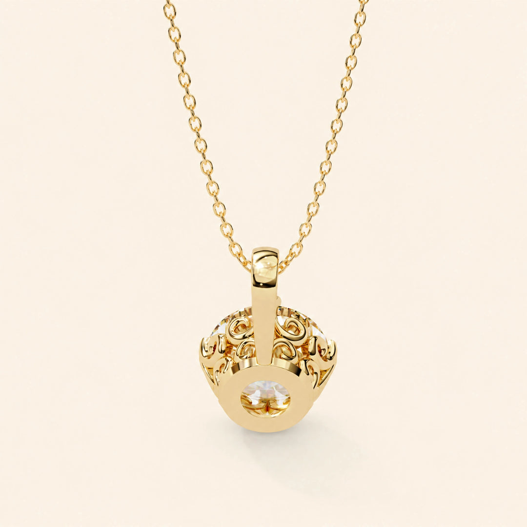 Round Solitaire Pendant Six Prong