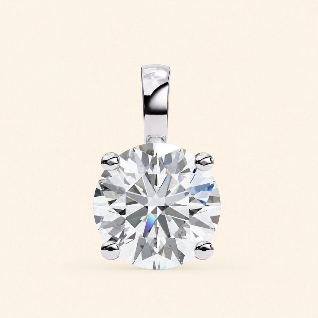 Large Round Solitaire Pendant