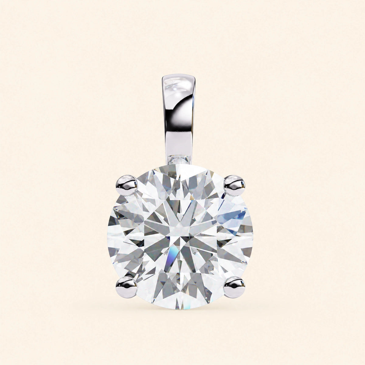 Large round solitaire pendant