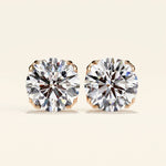 Load image into Gallery viewer, Round Stud Earrings With Double Prong Settings
