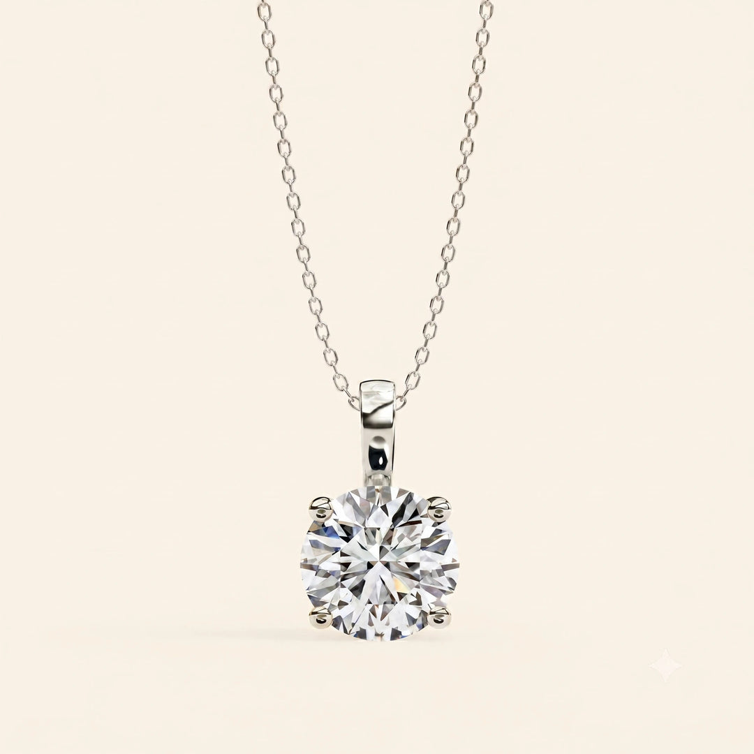 Large Round Solitaire Pendant