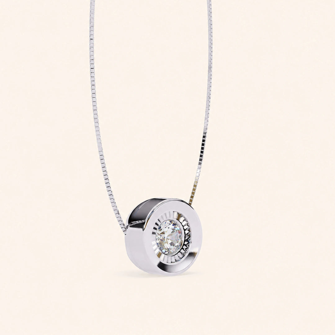Round Two Tone Bezel Pendant