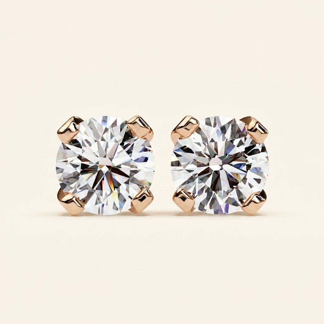 Boucles d'oreilles clous rondes serties