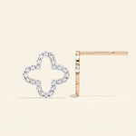 Load image into Gallery viewer, Clover Shape Pave Stud Earrings
