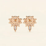 Load image into Gallery viewer, Stud Earrings Floral Cluster With Drop Design
