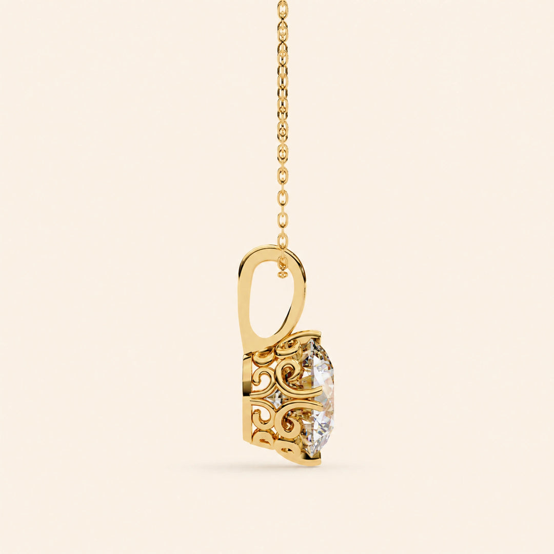 Round Solitaire Pendant Six Prong