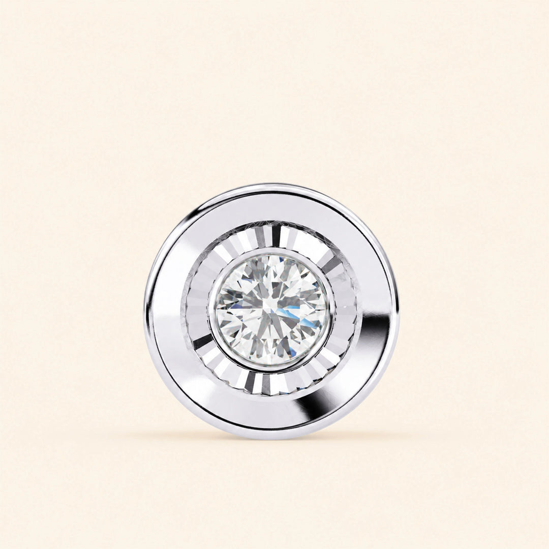 Round Two Tone Bezel Pendant