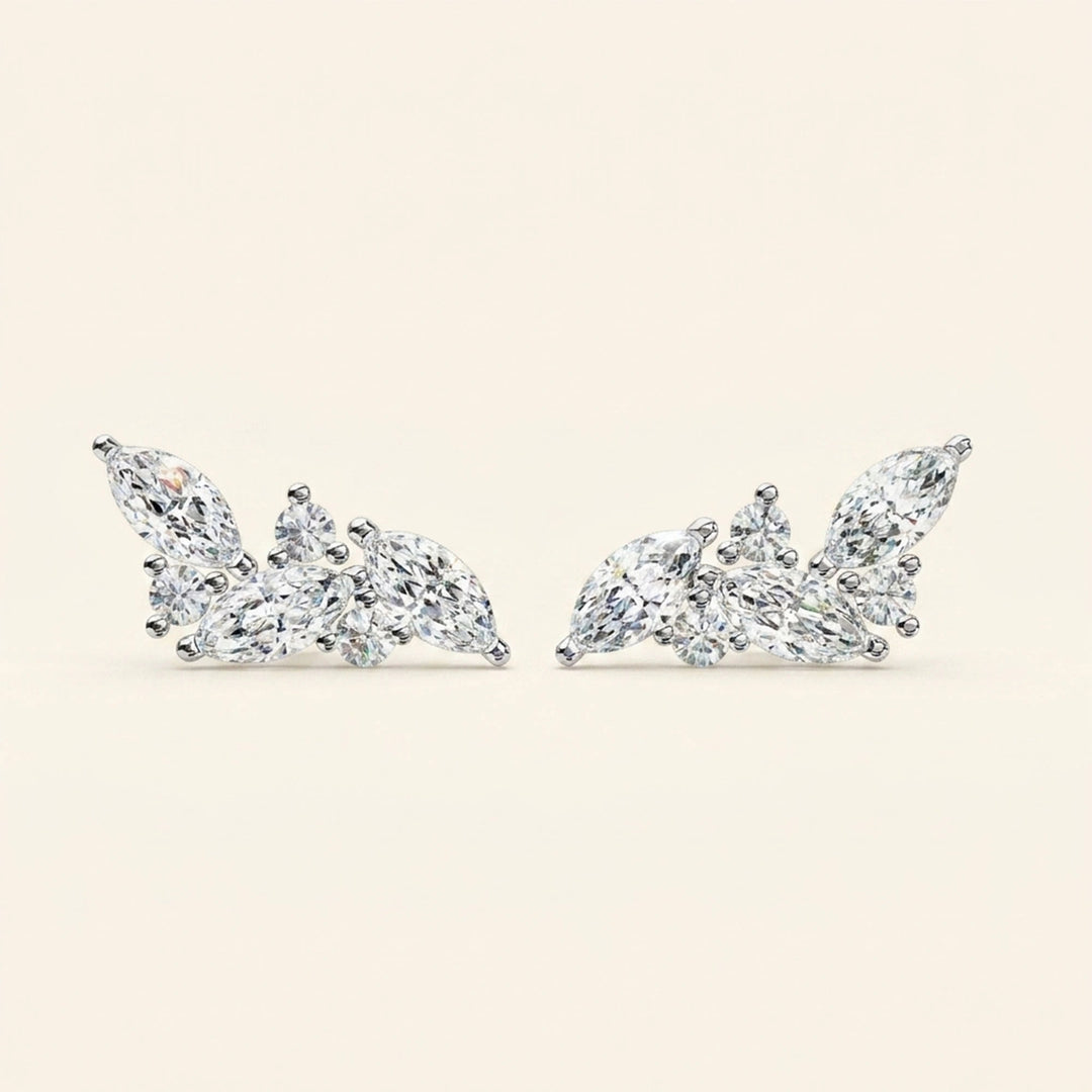 Marquise Cluster Stud Earrings