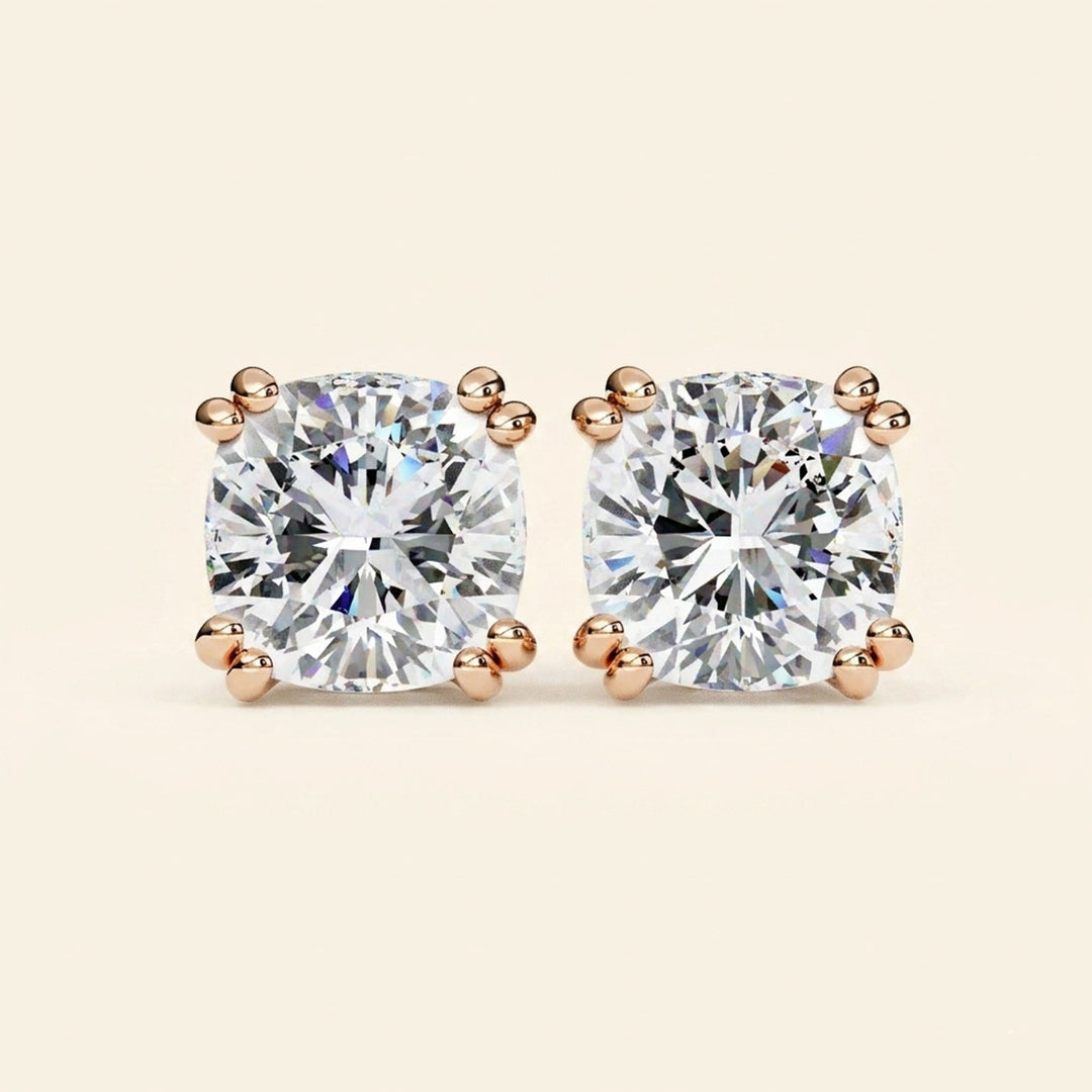 Cushion Cut Stud Earrings