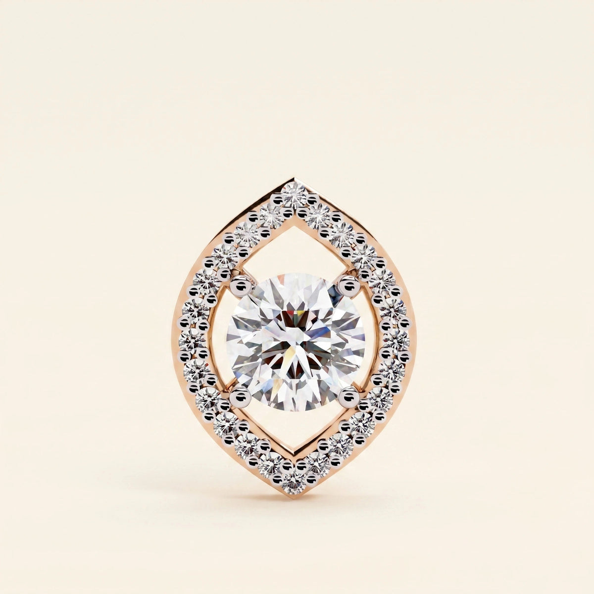 Round marquise cut halo pendant