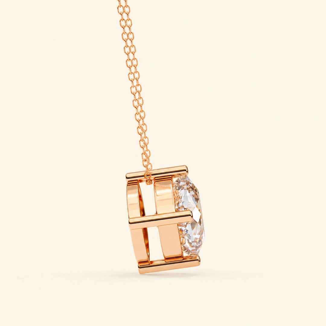 Cushion Cut Solitaire Necklace