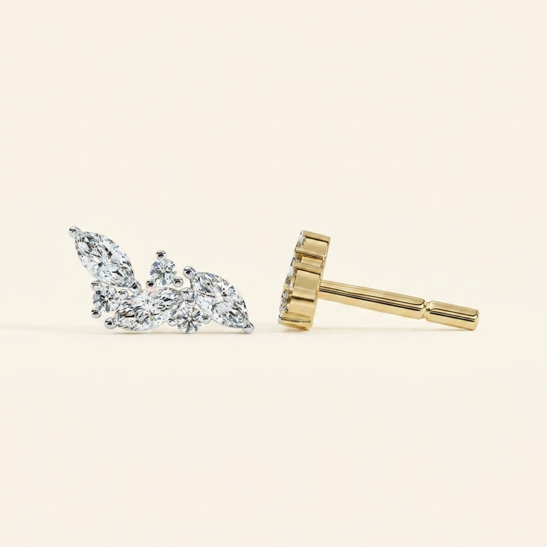 Marquise Cluster Stud Earrings