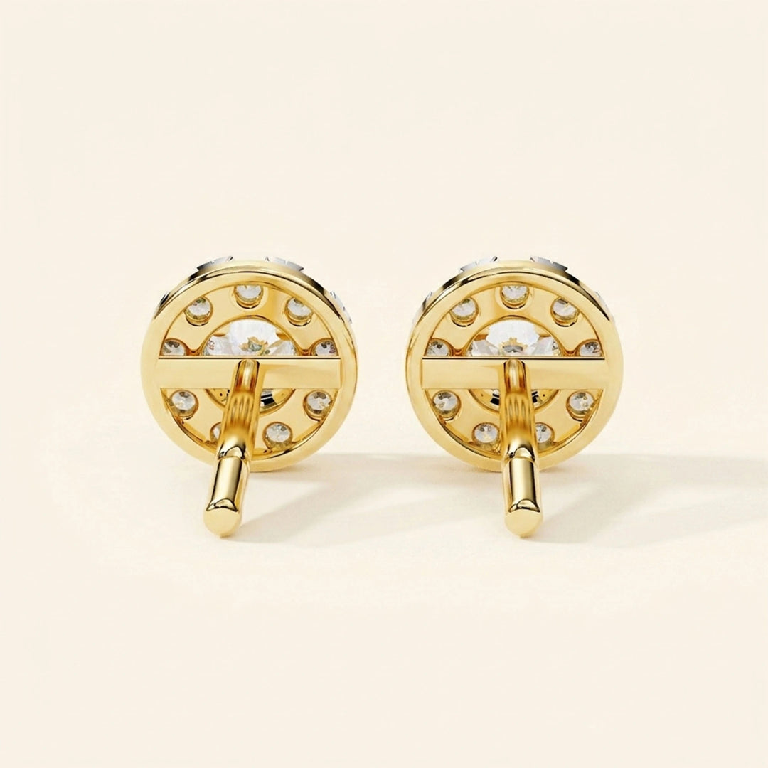 Earrings Studs With Halo Design