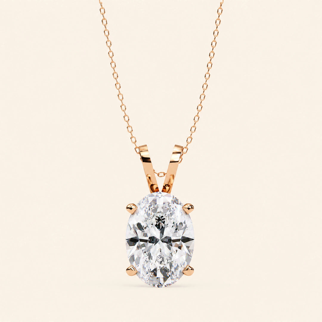 Oval Solitaire Pendant Double Bail