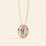Load image into Gallery viewer, Round Marquise Cut Halo Pendant
